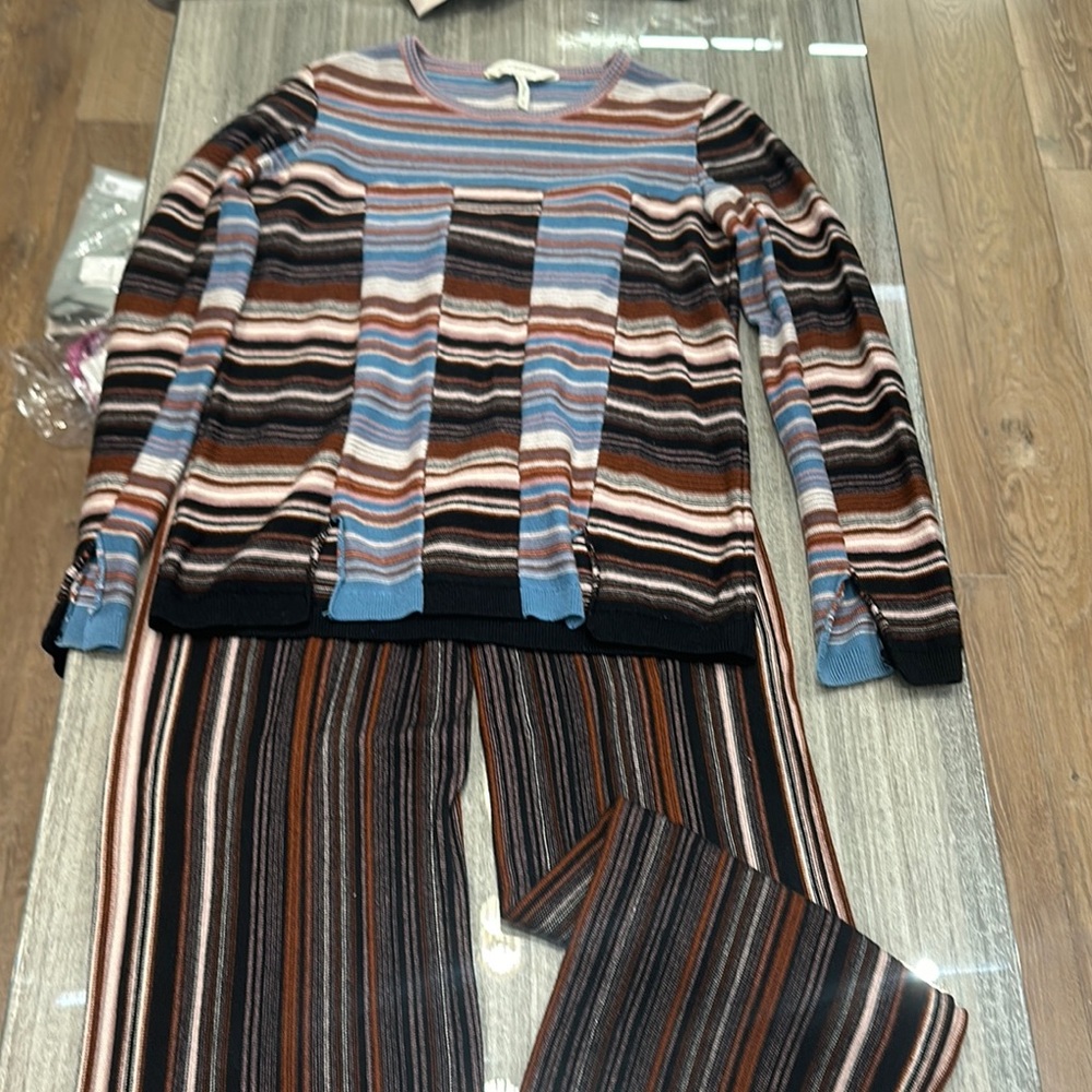 Striped Multicolor Sweater and Pants Set